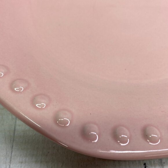 Elegant Dining CHARISMA COLLECTION Pink Beaded Stoneware Salad Plates Set of 4 - Picture 12 of 16